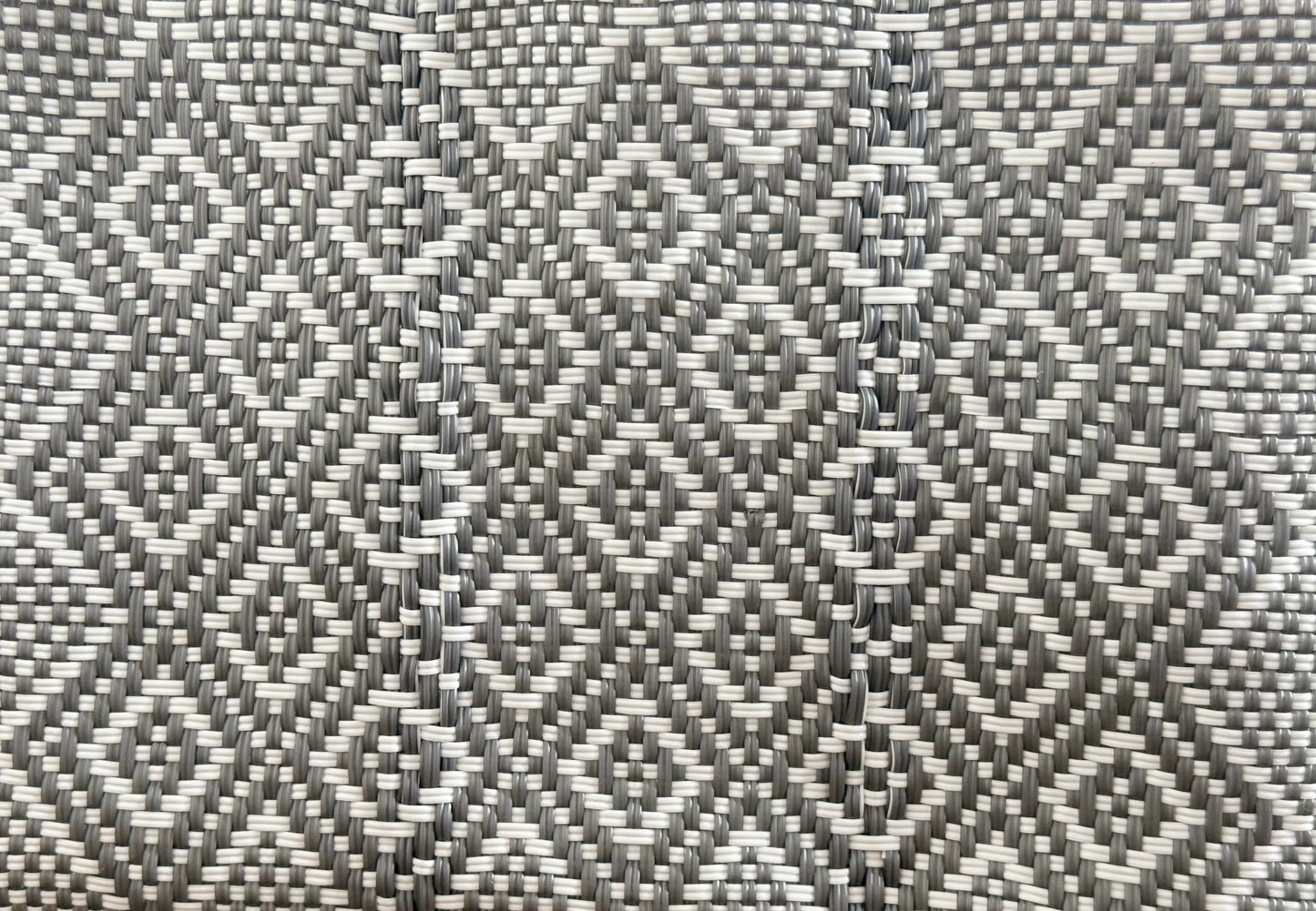 Handwoven Recycled Plastic Tote - Light Grey/White