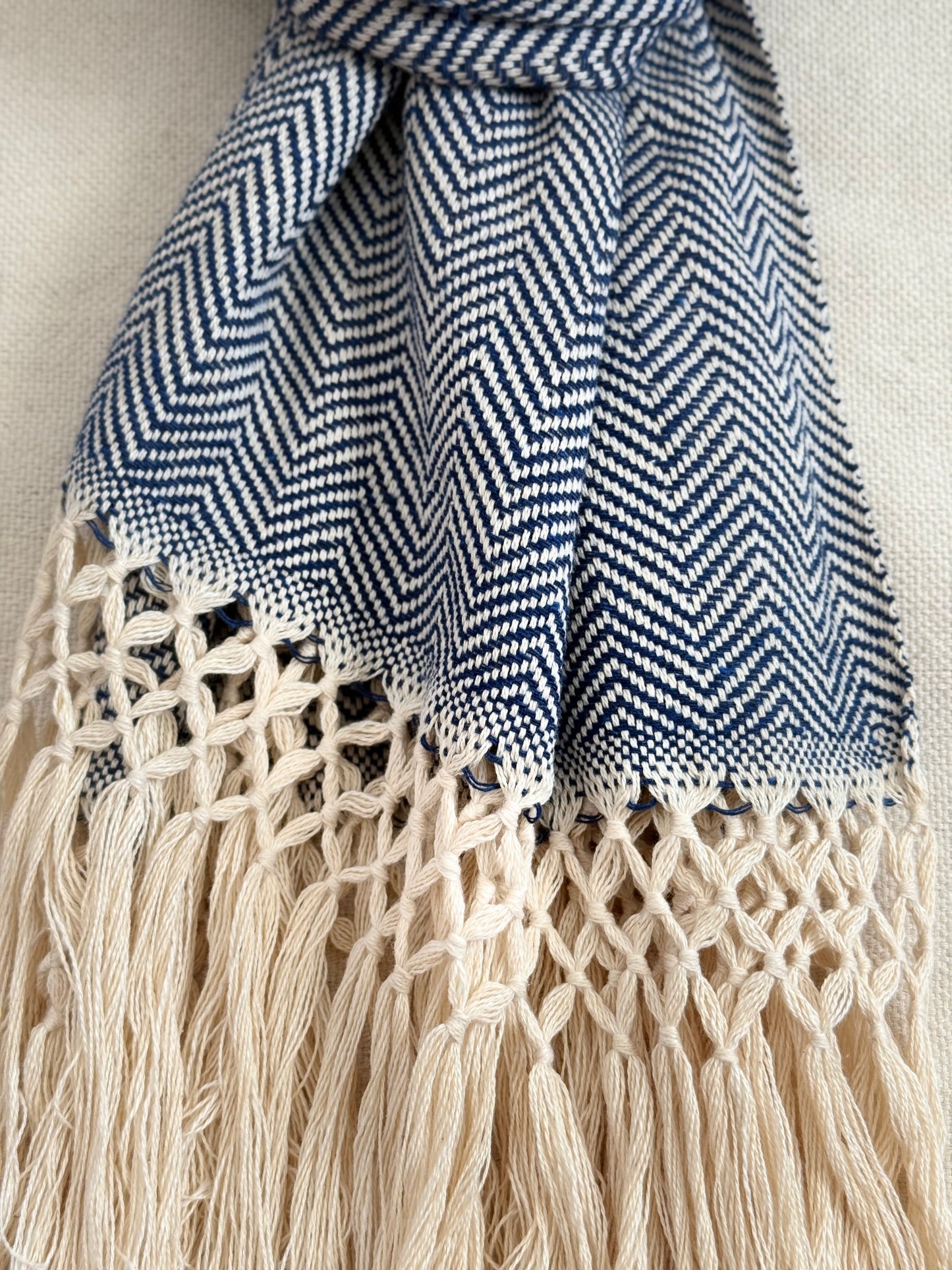 Unisex Scarf - Blue/Beige