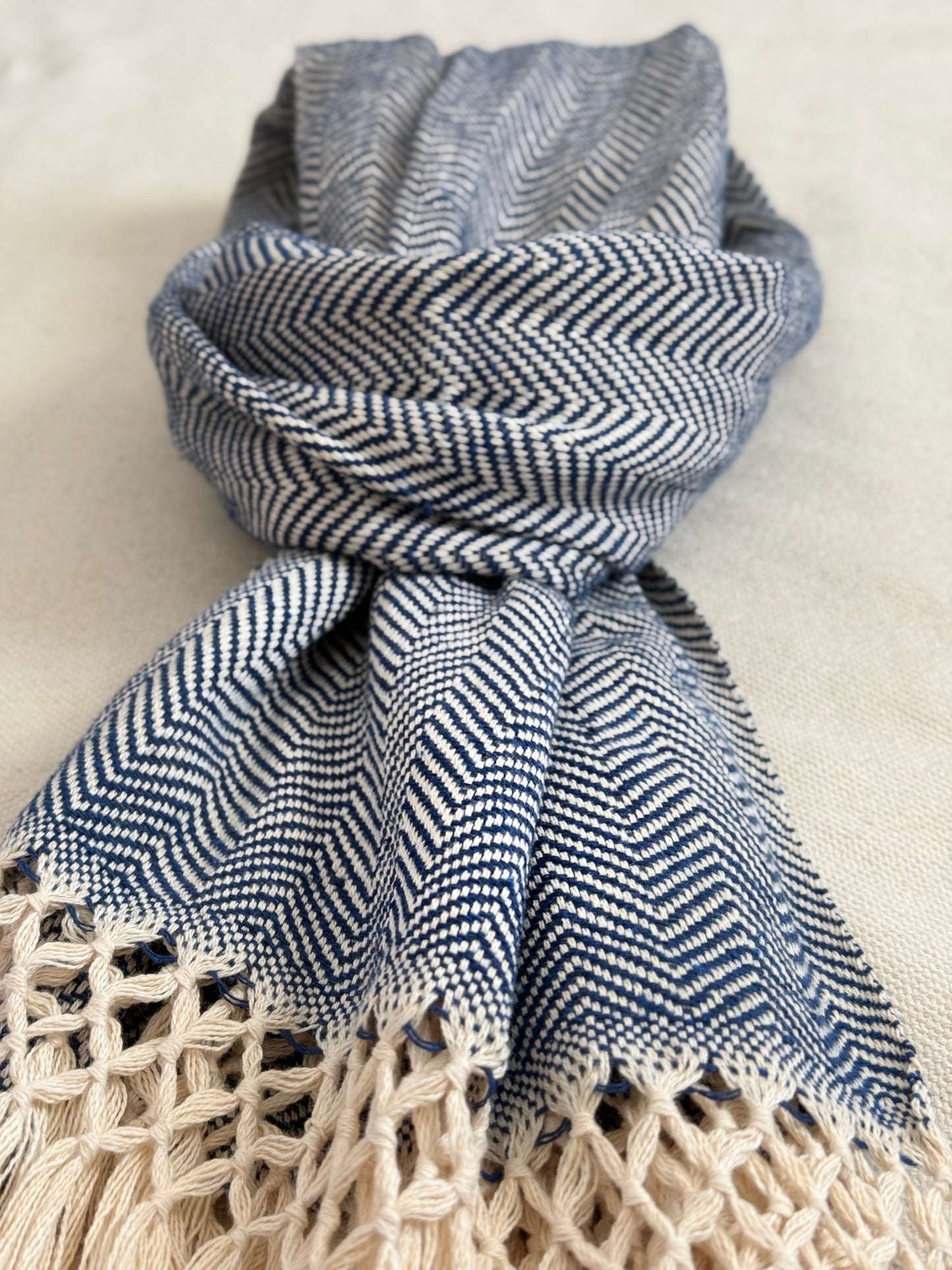Unisex Scarf - Blue/Beige