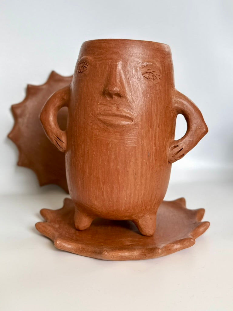 Sunburst Clay Plate (Natural)