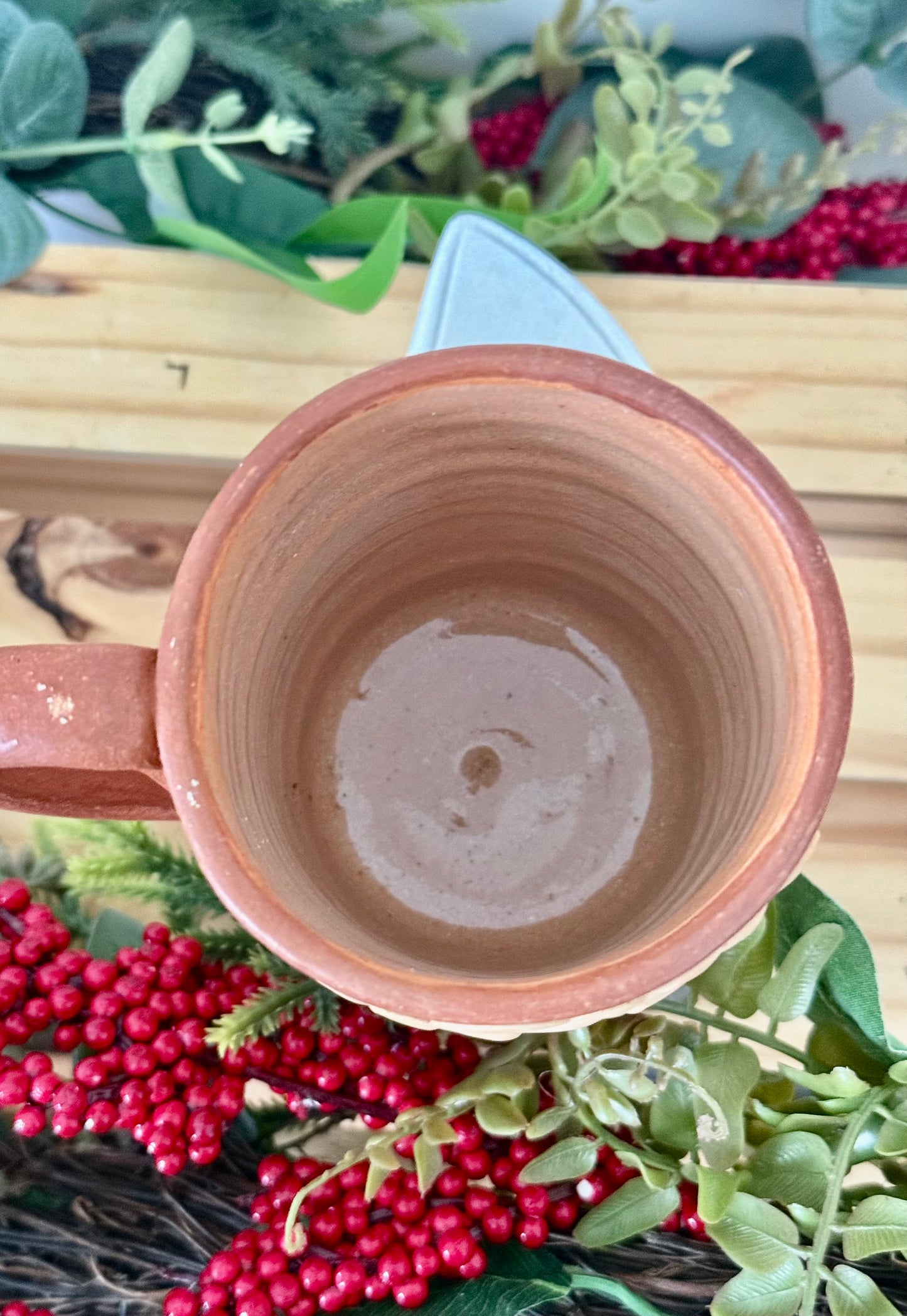 Embroidered Clay Mug