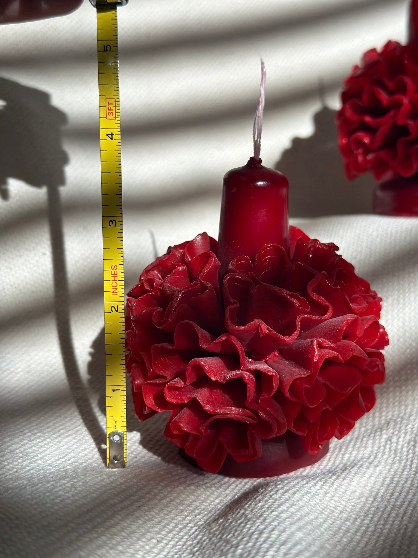 Handmade Beeswax Candle - Red