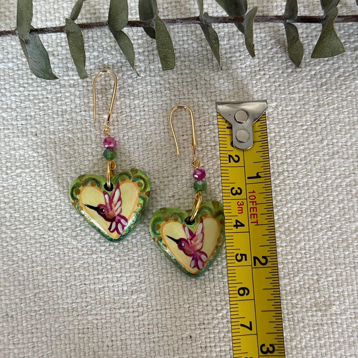 Hummingbird Heart-Shaped Earrings