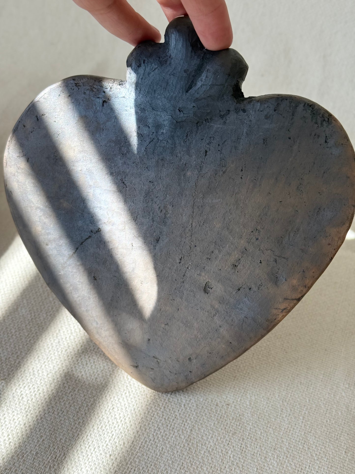 Smoked Finish Clay Heart Mug