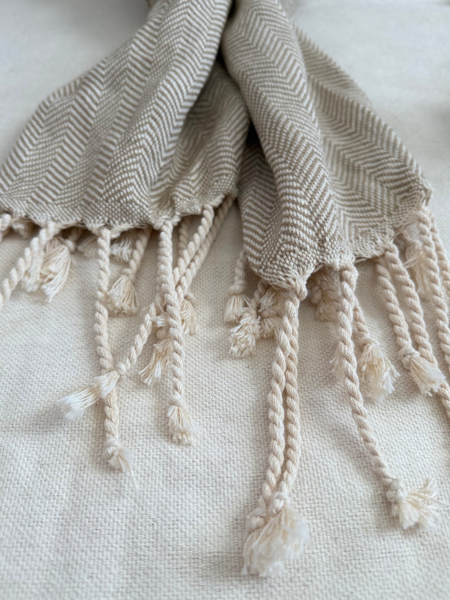 Unisex Scarf - Light Mustard Yellow w/ Modern Fringe