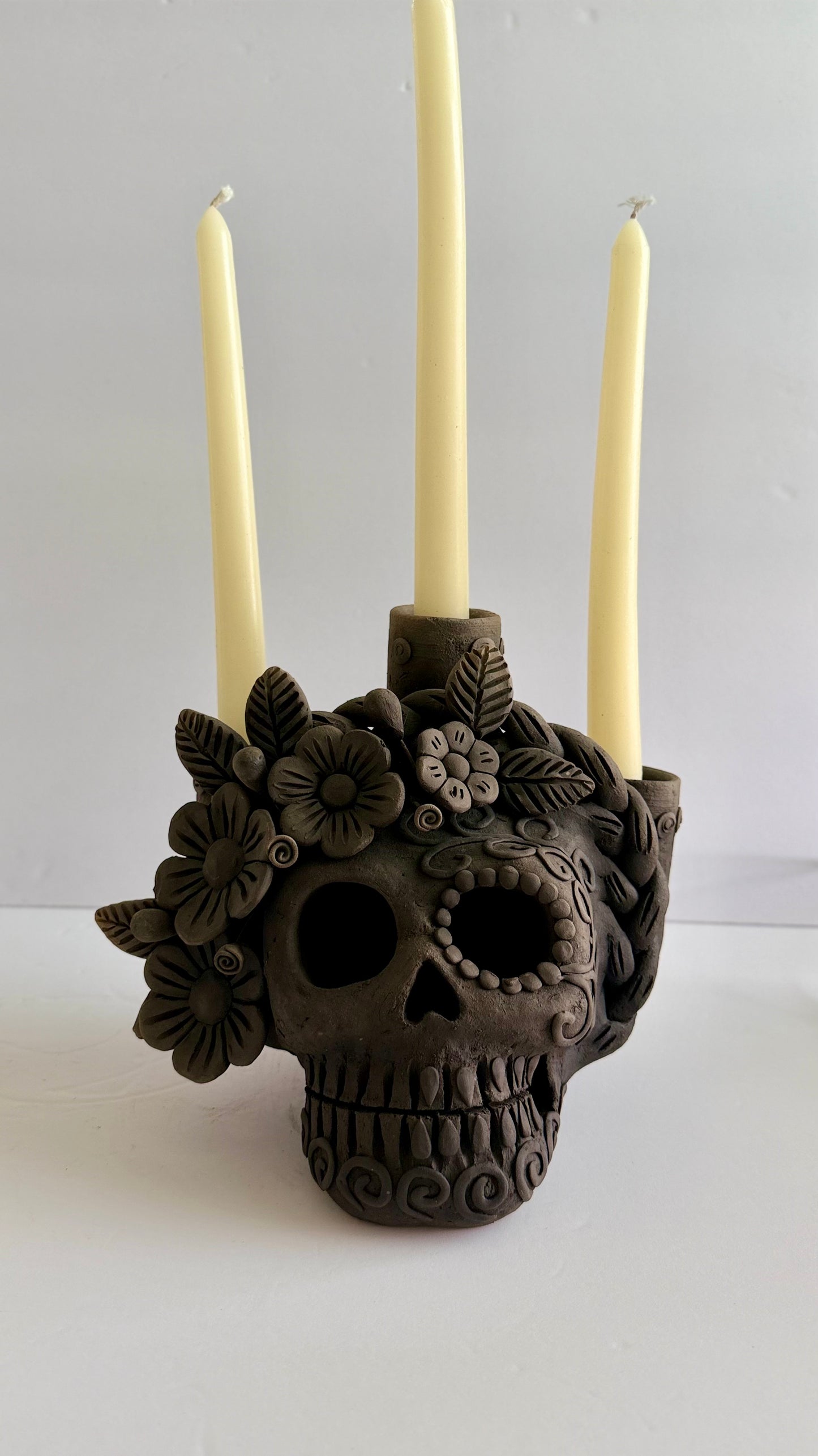 Dia De Muertos Skull/Triple Candleholder 2
