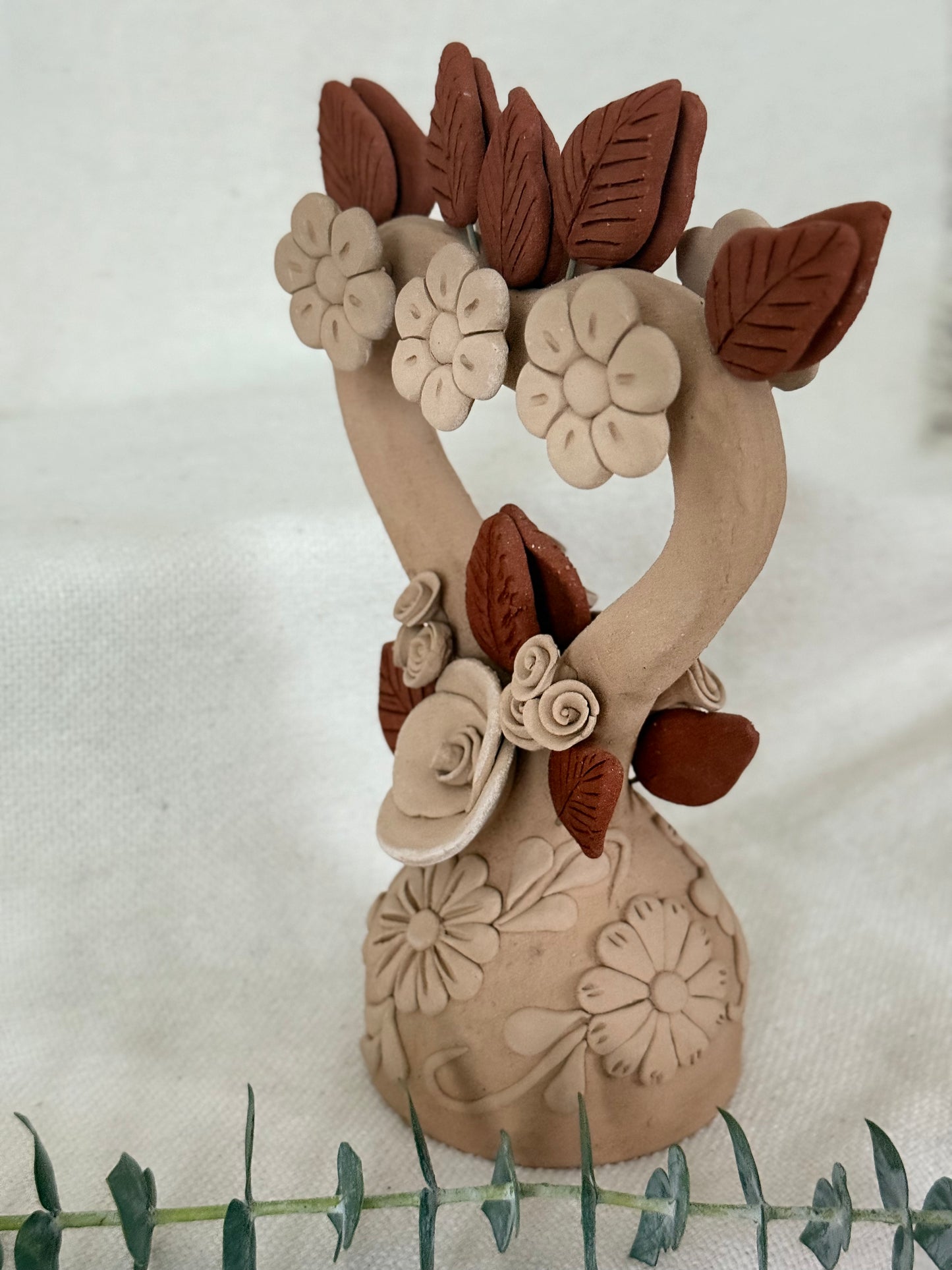 Natural Clay Heart Shaped Standing Decor