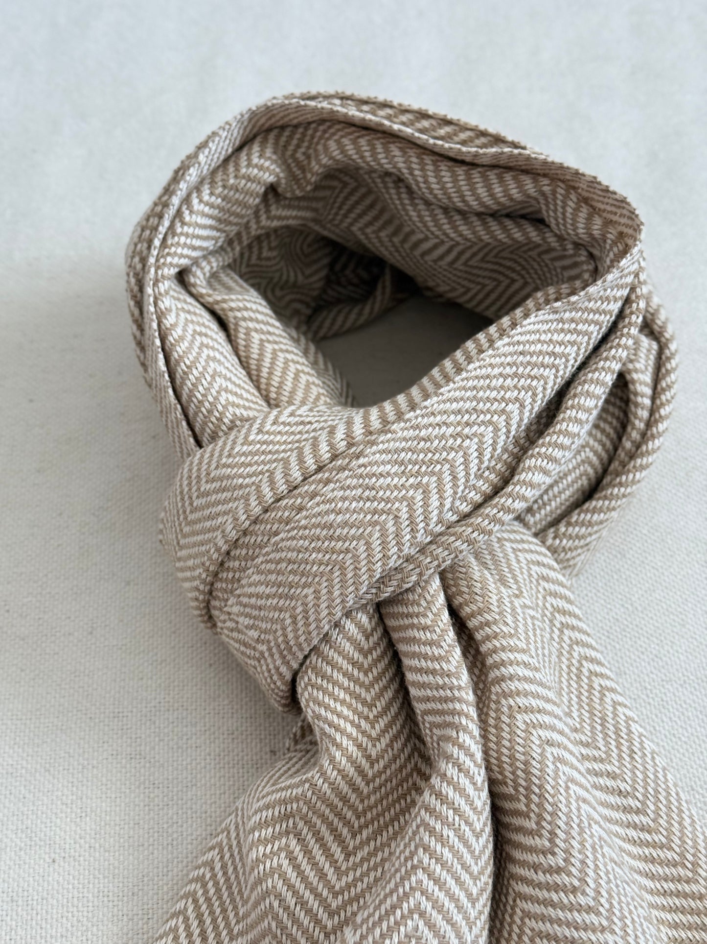 Unisex Scarf - Light Mustard Yellow w/ Modern Fringe