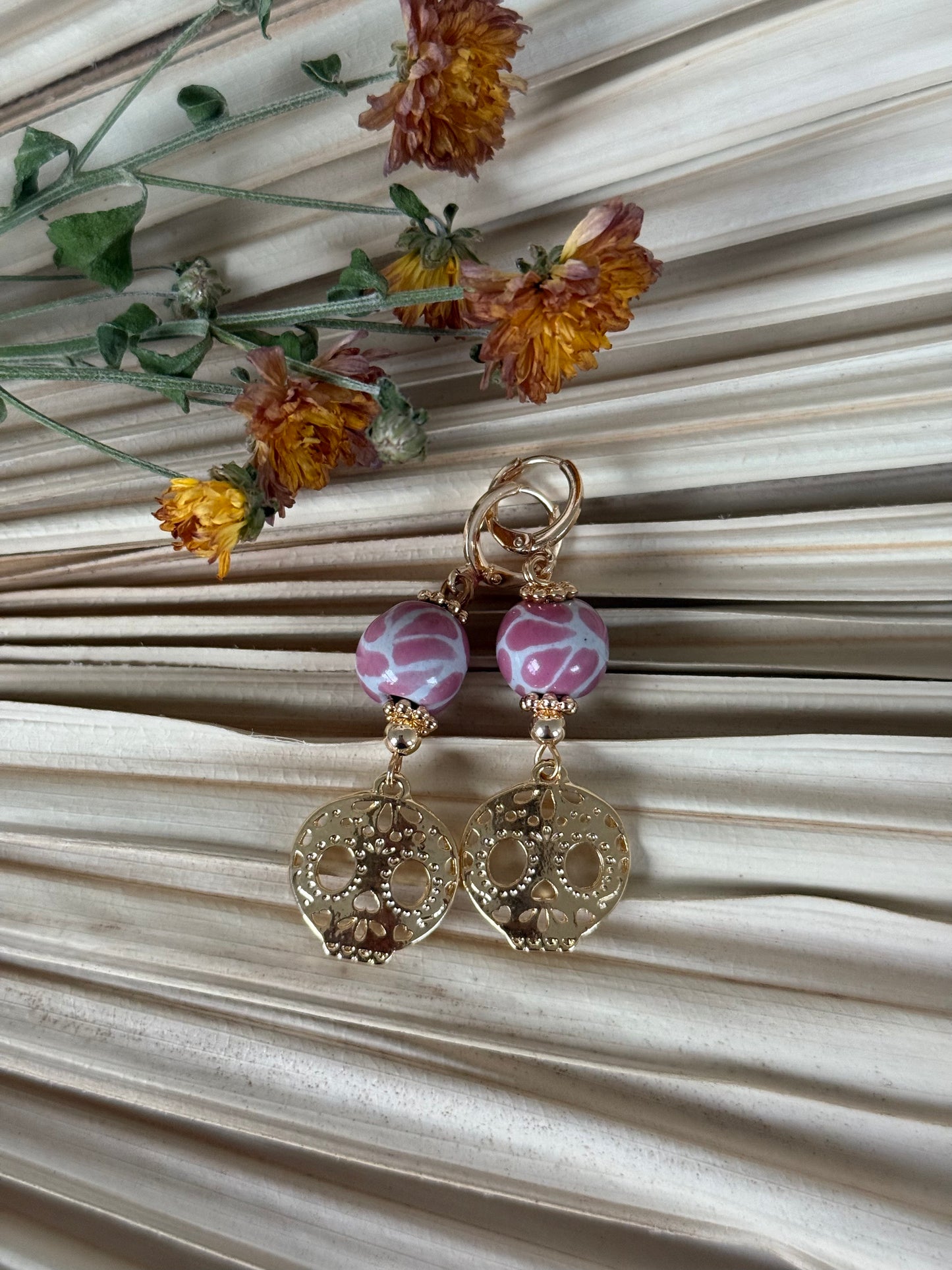 Talavera Catrina Earrings - Pink