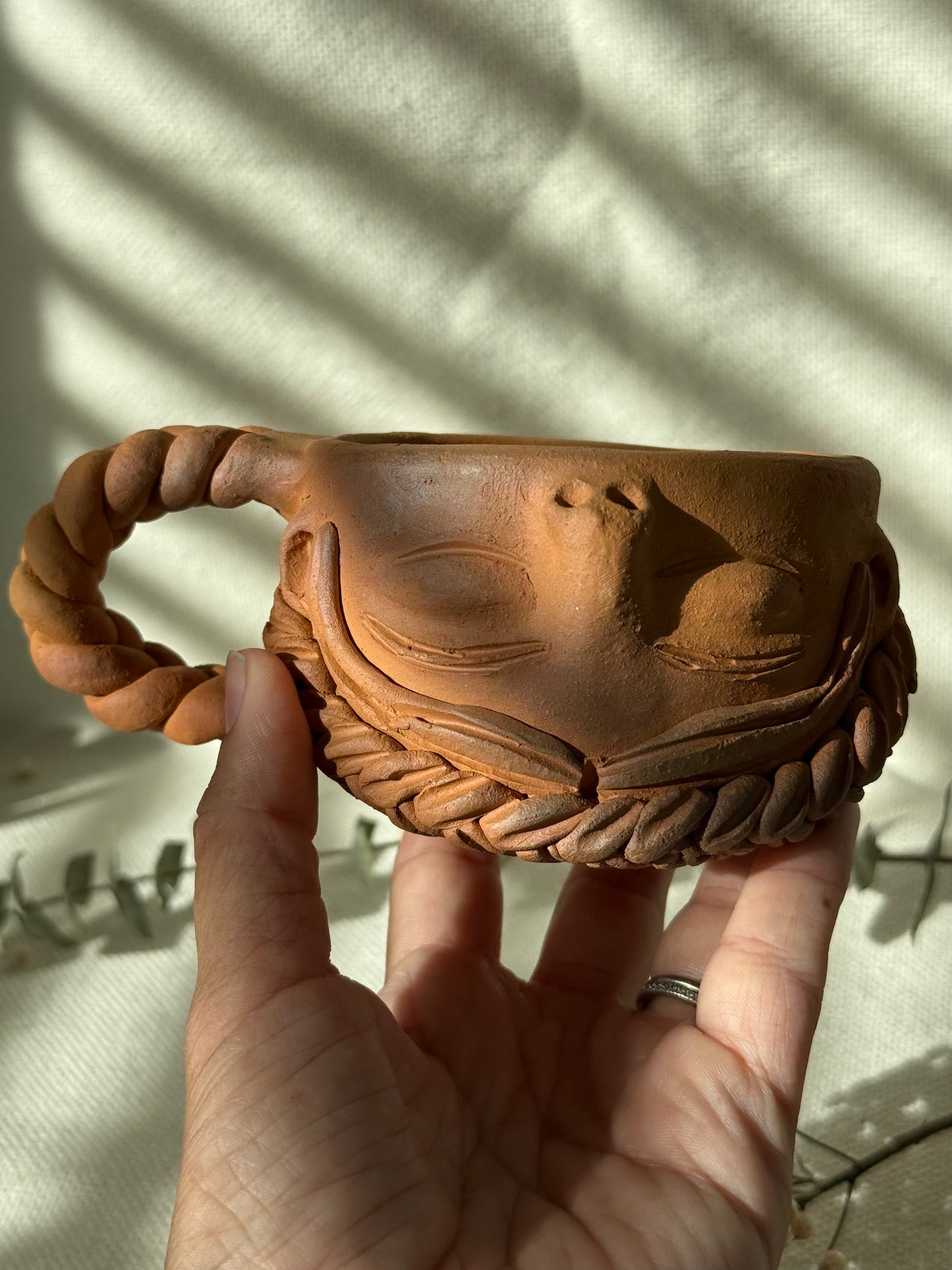 Braided Handle Coffee Mug