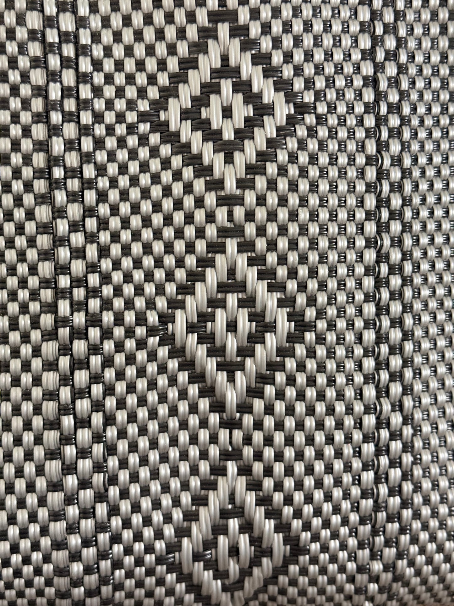 Handwoven Recycled Plastic Tote - Black/Dark Grey