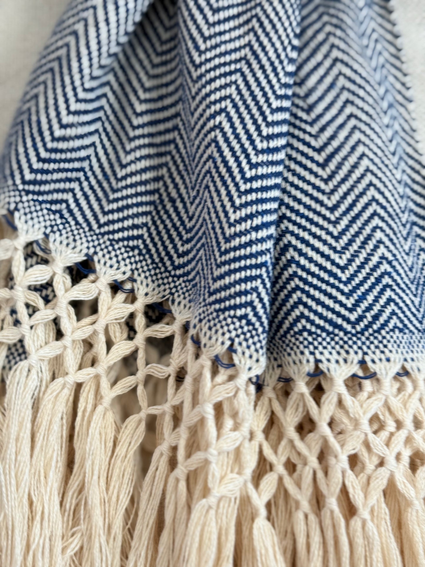 Unisex Scarf - Blue/Beige