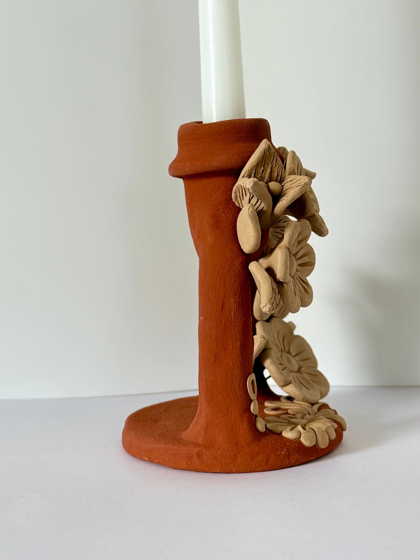 Handmade Clay Candleholder - Red