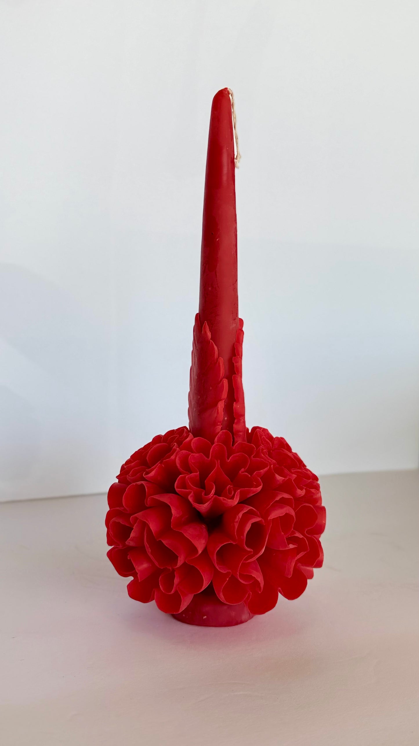 Handmade Beeswax Candle - Red