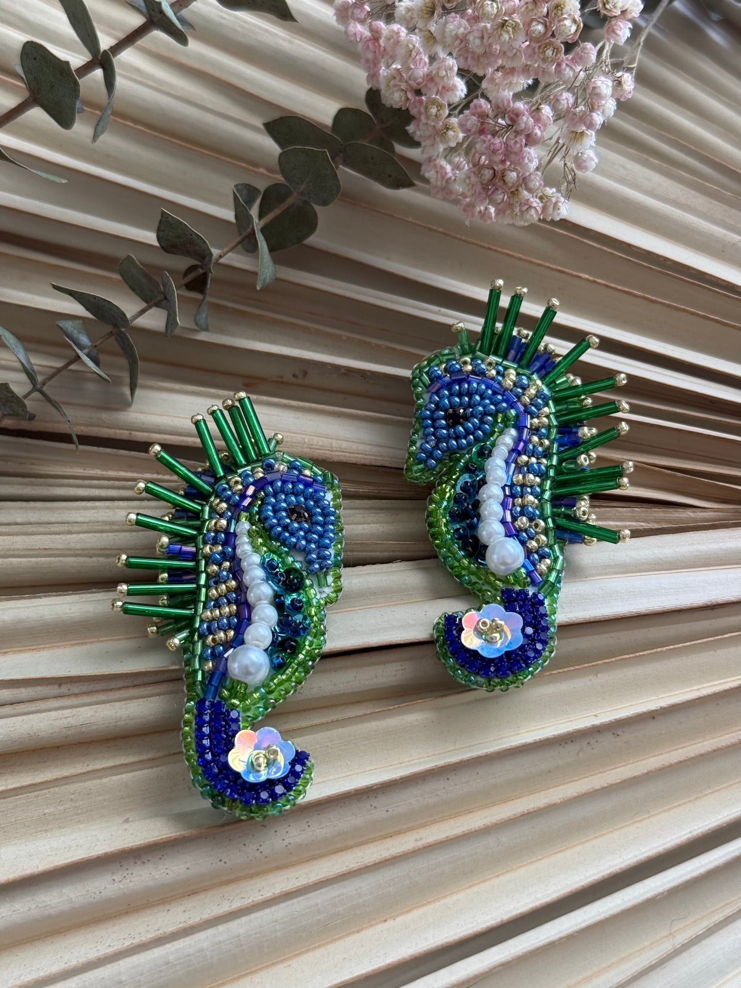 Beaded Seahorse Earrings