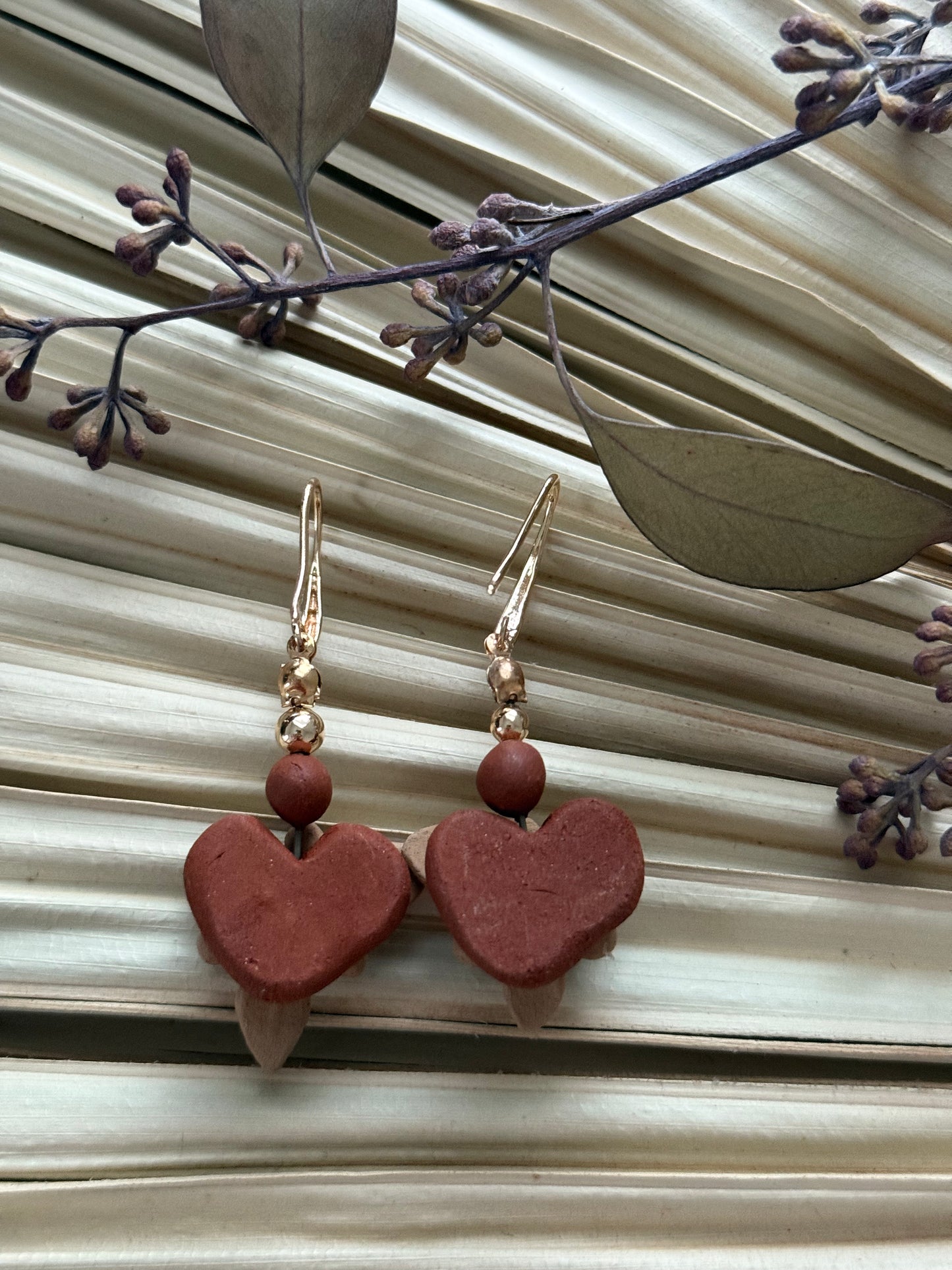 Flowers & Heart Barro Earrings 2