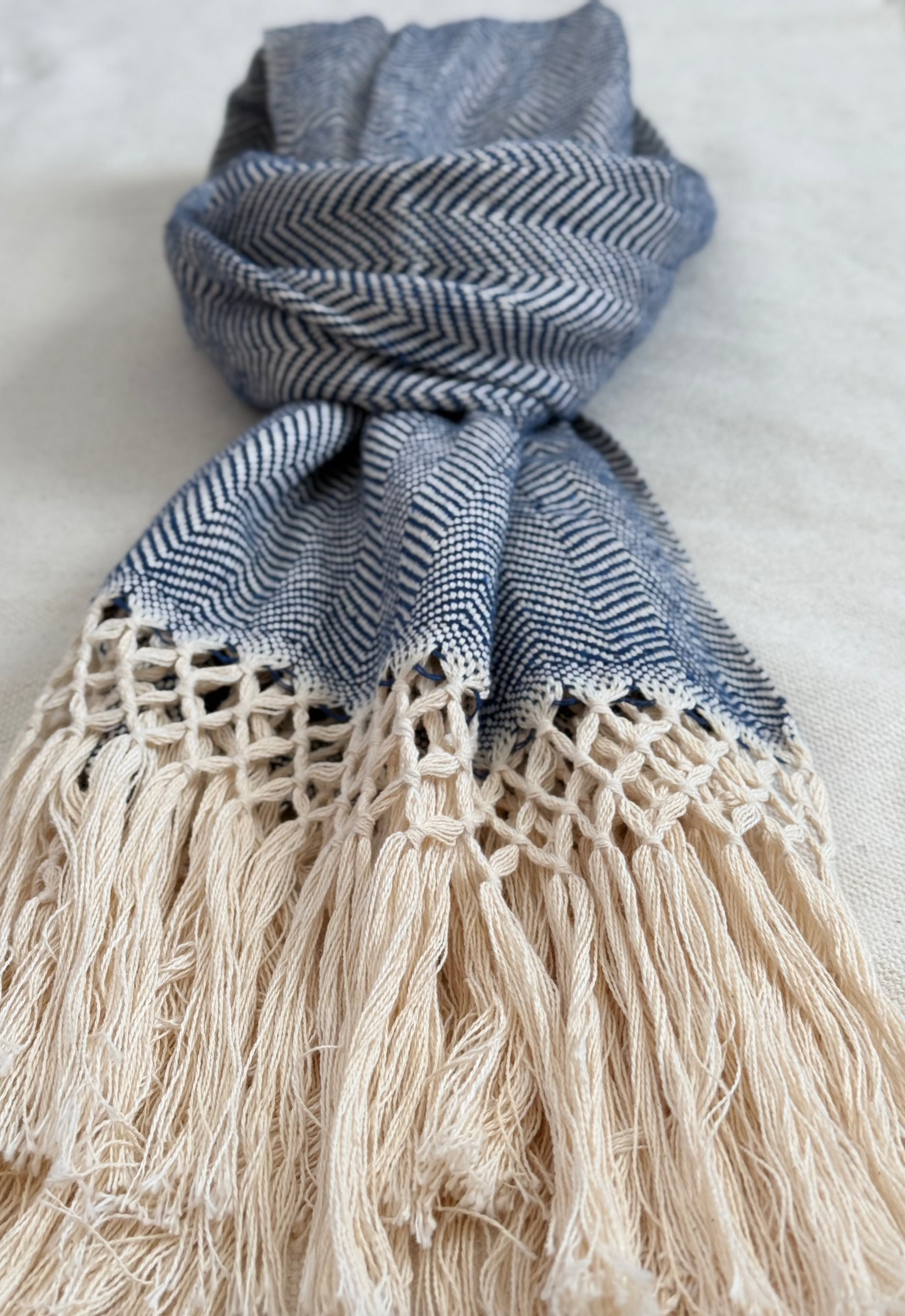 Unisex Scarf - Blue/Beige