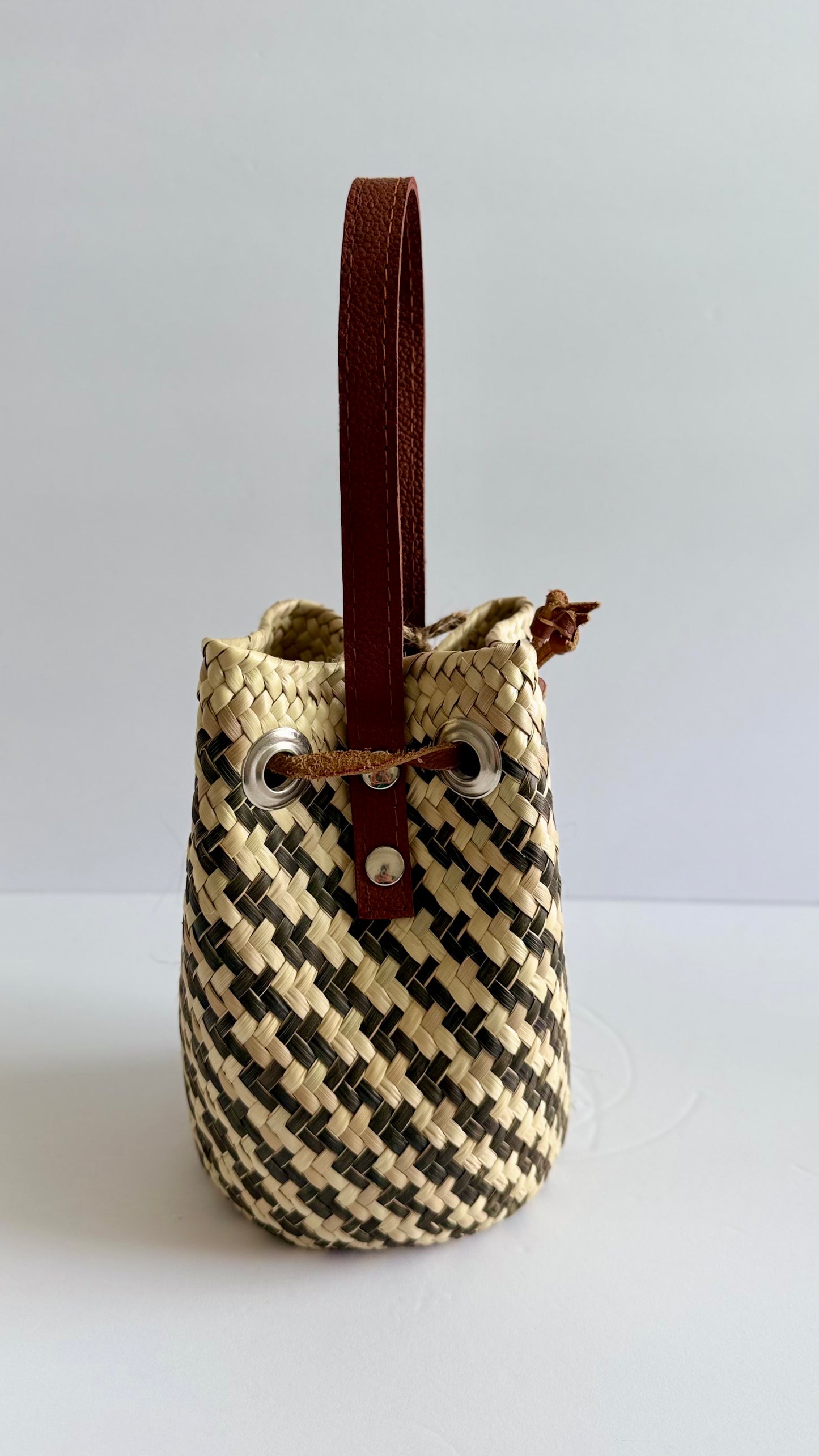 Mini Palm Bucket Handbag - Black