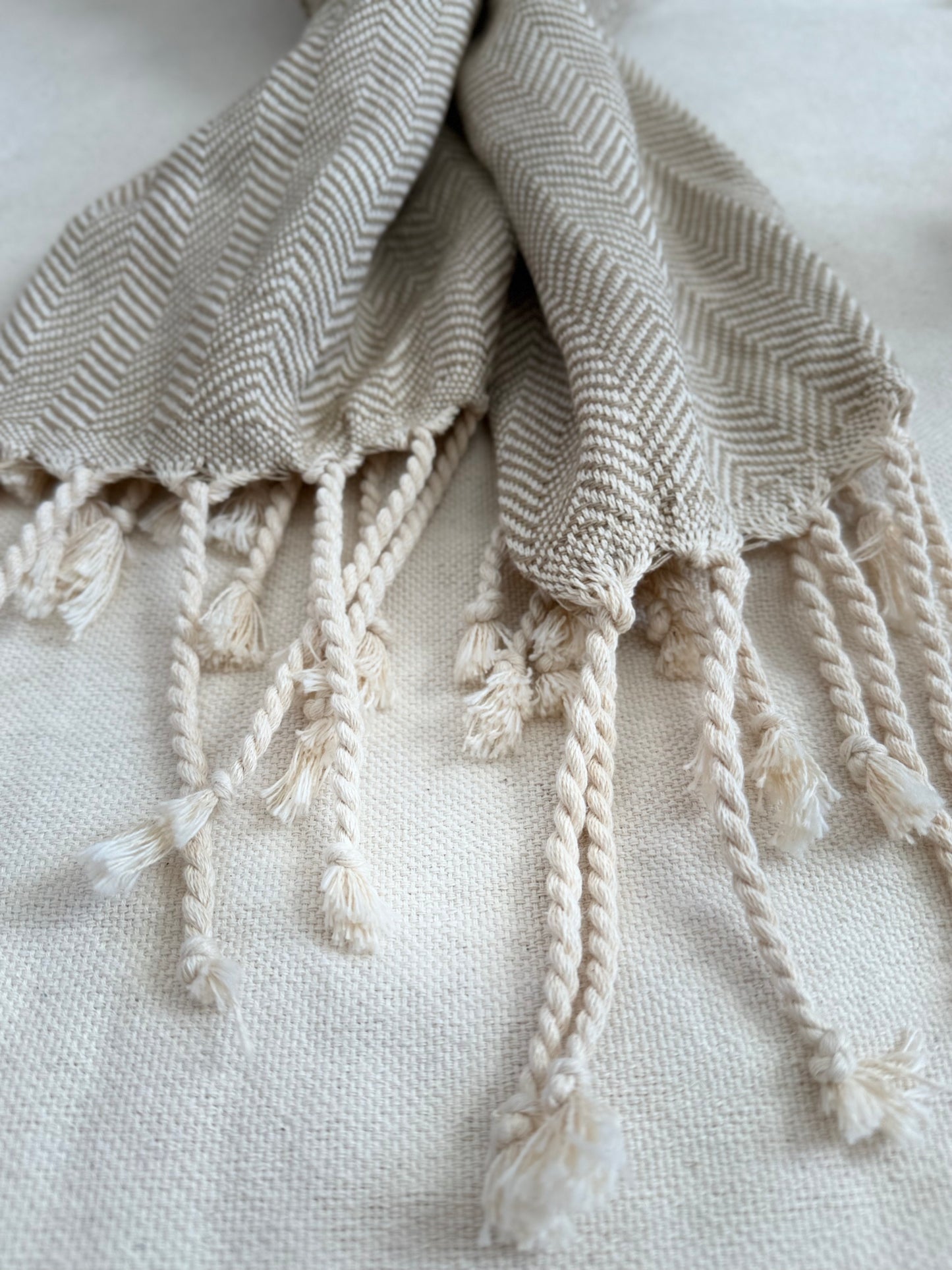 Unisex Scarf - Light Mustard Yellow w/ Modern Fringe