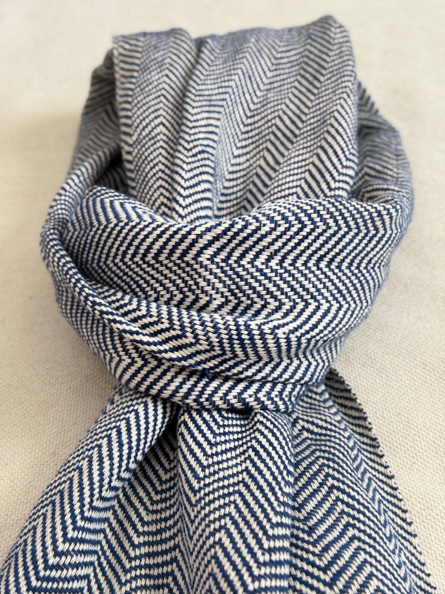 Unisex Scarf - Blue/Beige
