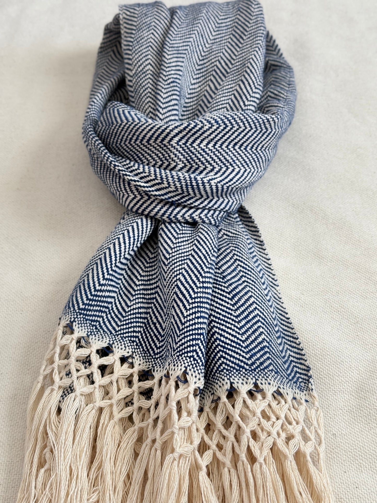 Unisex Scarf - Blue/Beige