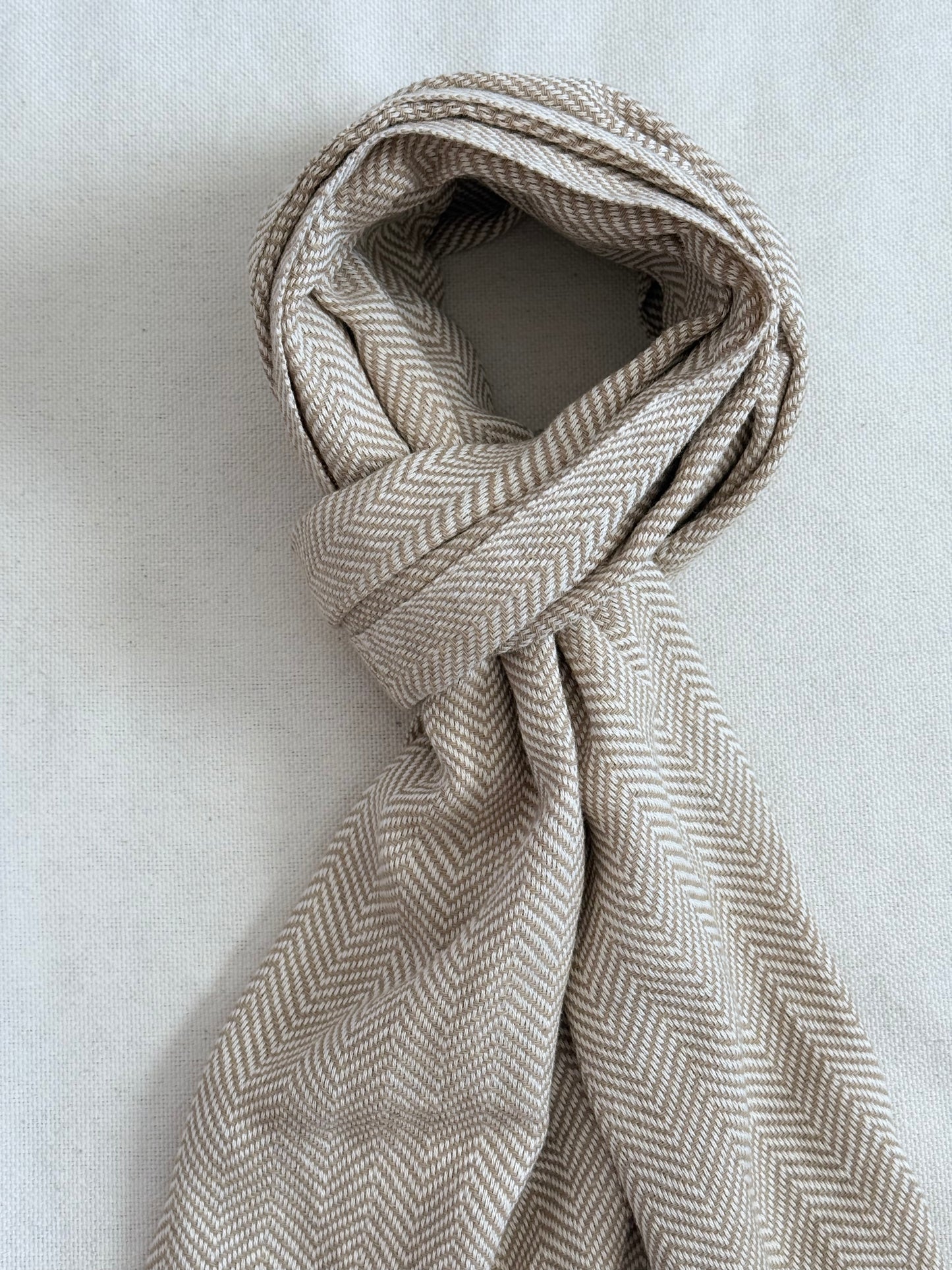 Unisex Scarf - Light Mustard Yellow w/ Modern Fringe