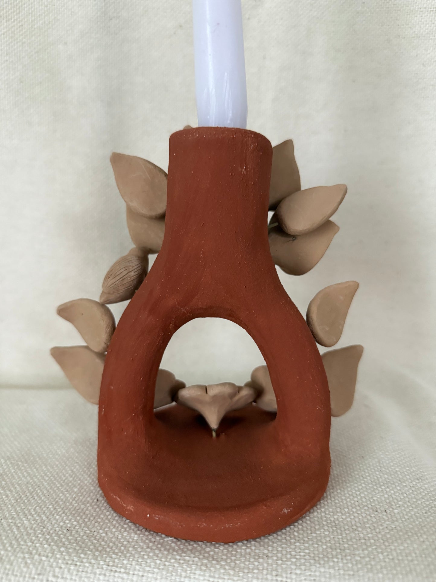 Handmade Clay Candleholder - Calla Lilies
