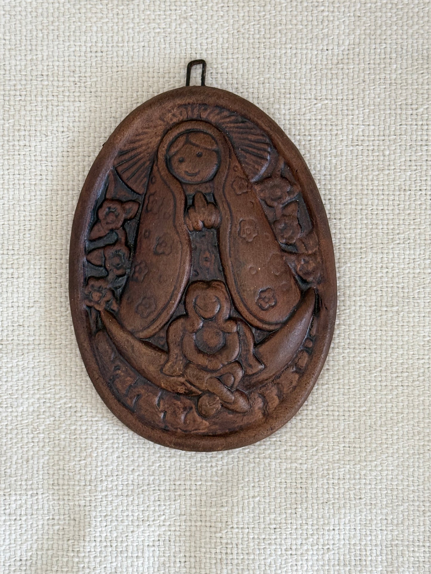 Virgencita Brown Clay Wall Decor