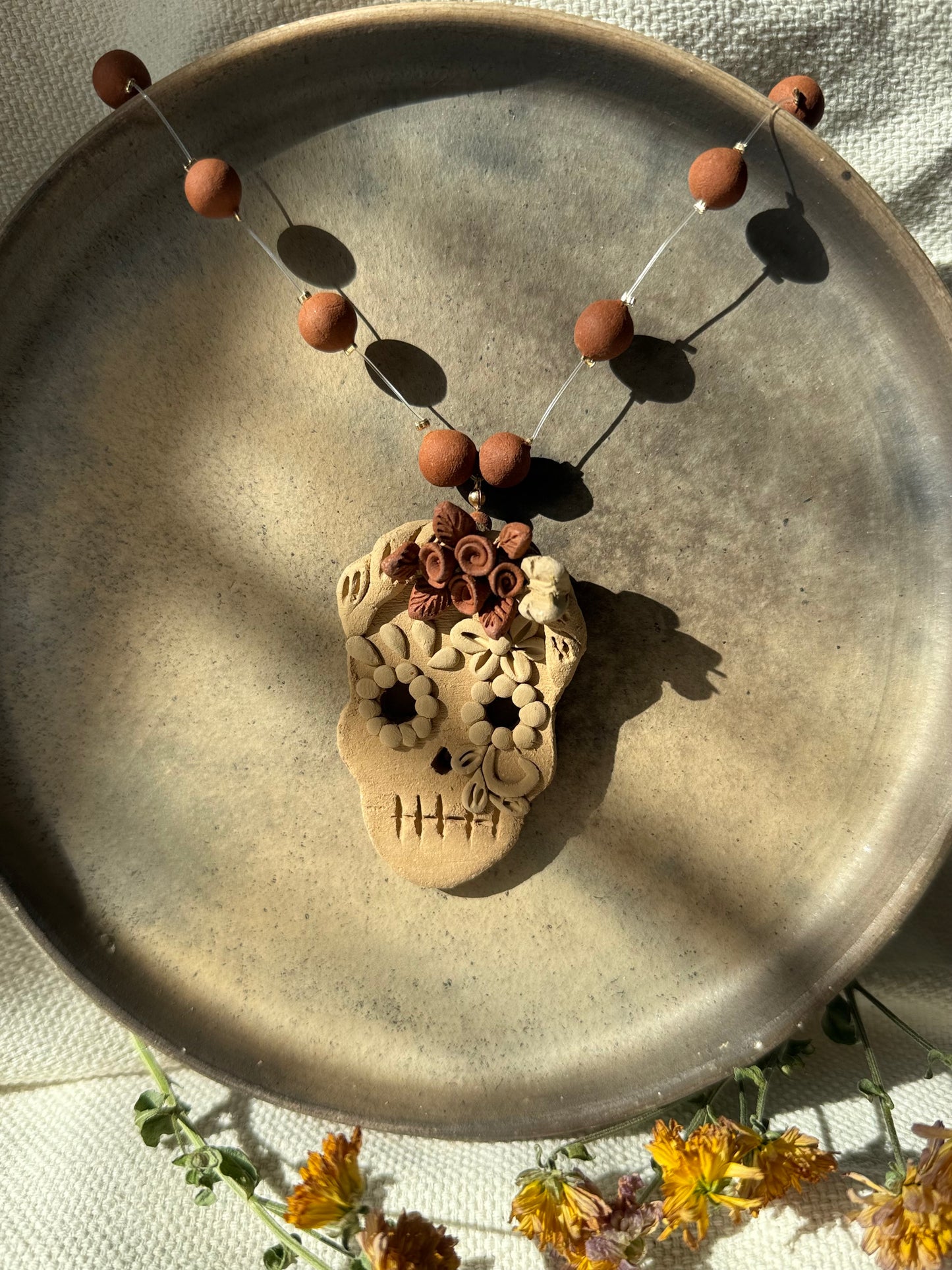 Catrina Clay Necklace - Floating Beads
