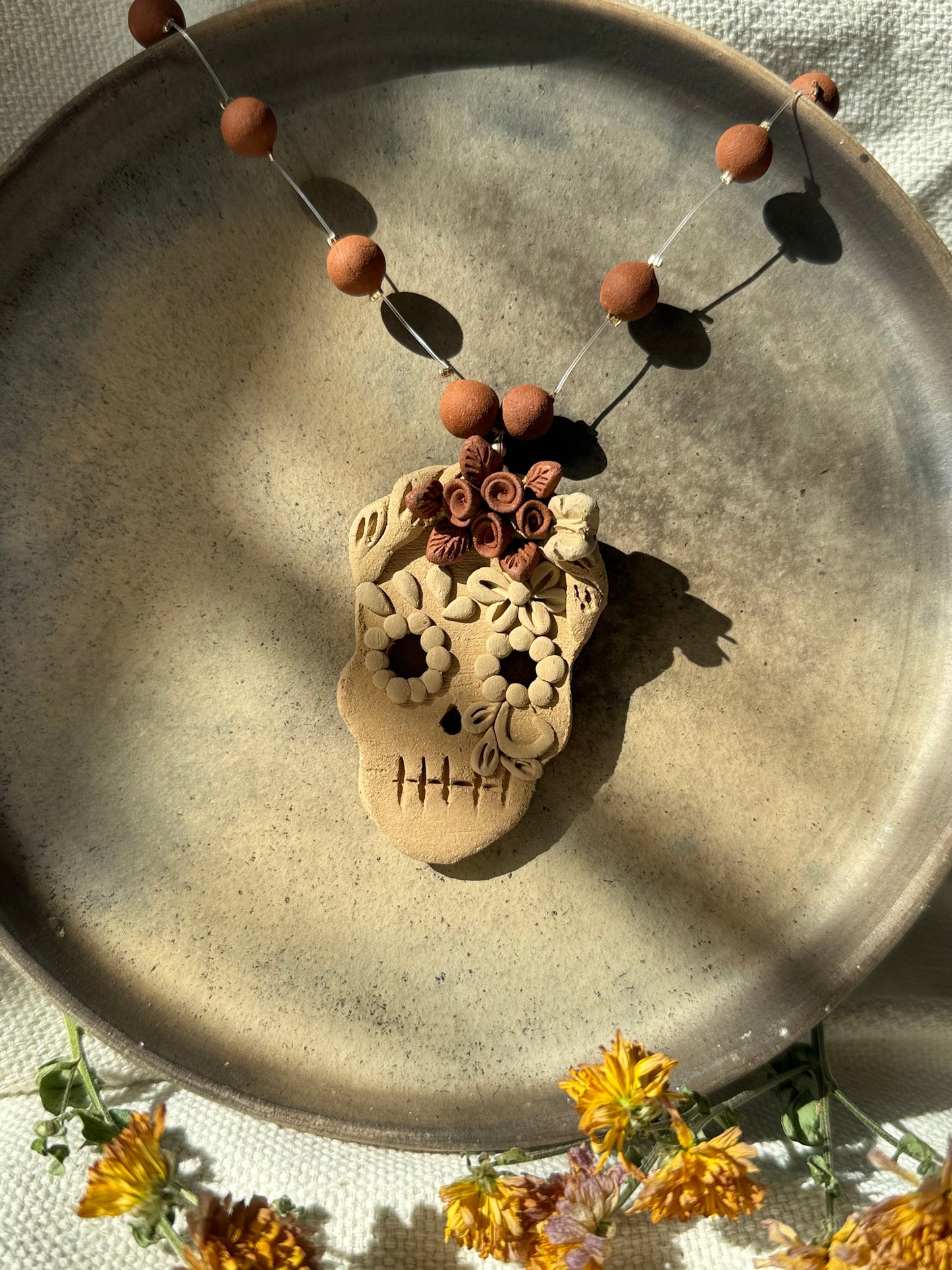 Catrina Clay Necklace - Floating Beads