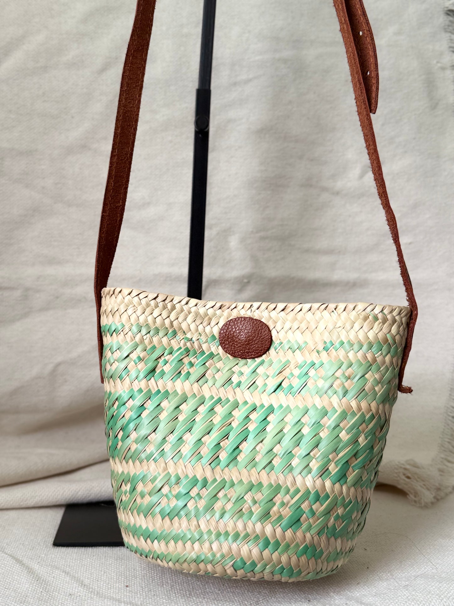 Mini Palm Crossbody Handbag - Lime Green