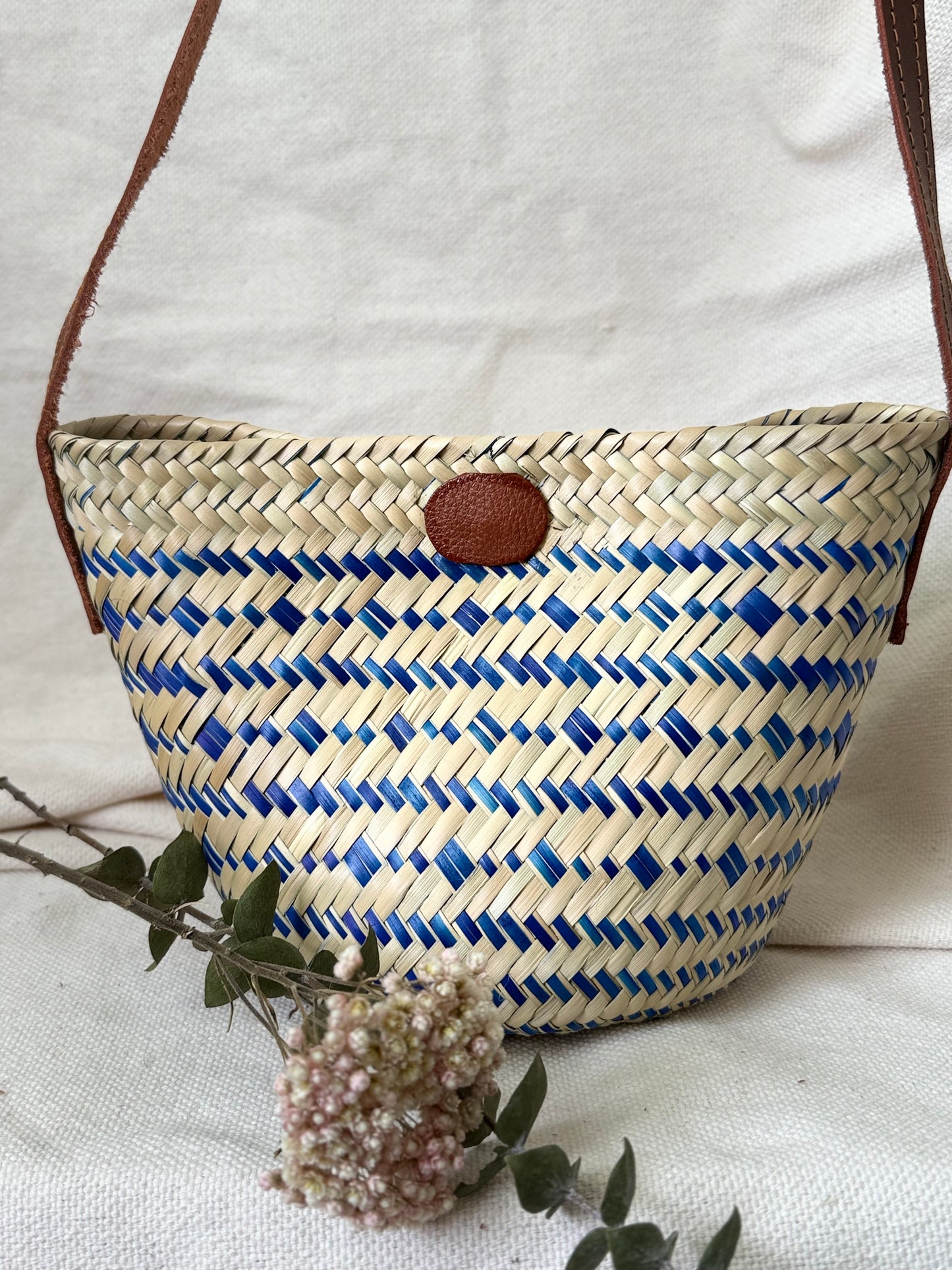 Mini Palm Crossbody Handbag - Blue