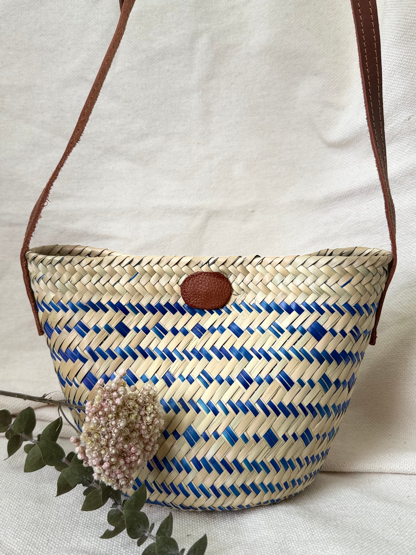 Mini Palm Crossbody Handbag - Blue