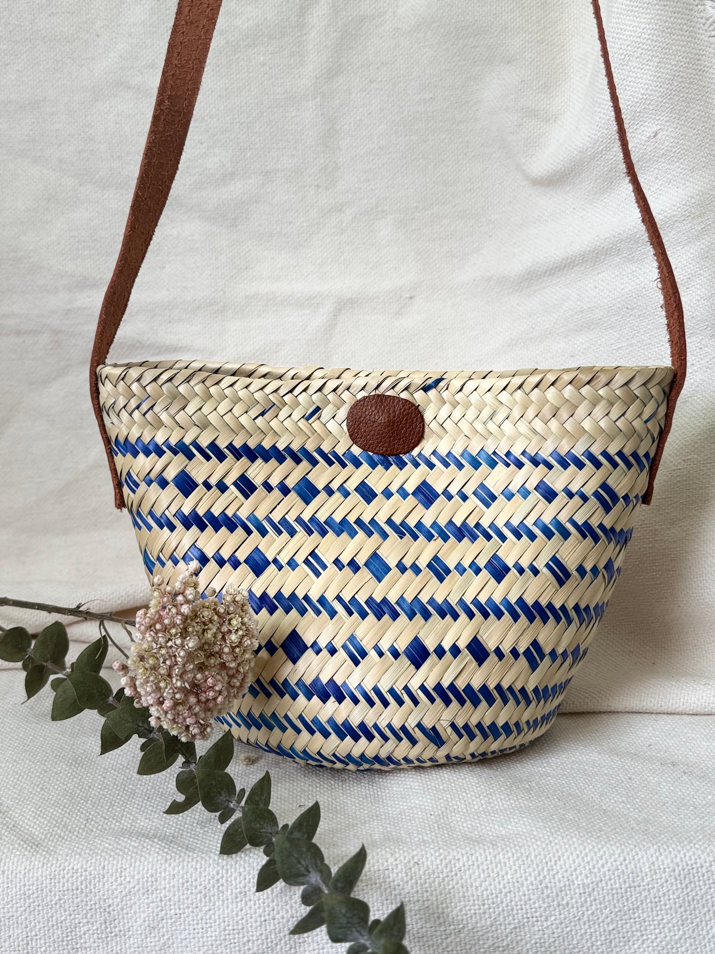 Mini Palm Crossbody Handbag - Blue
