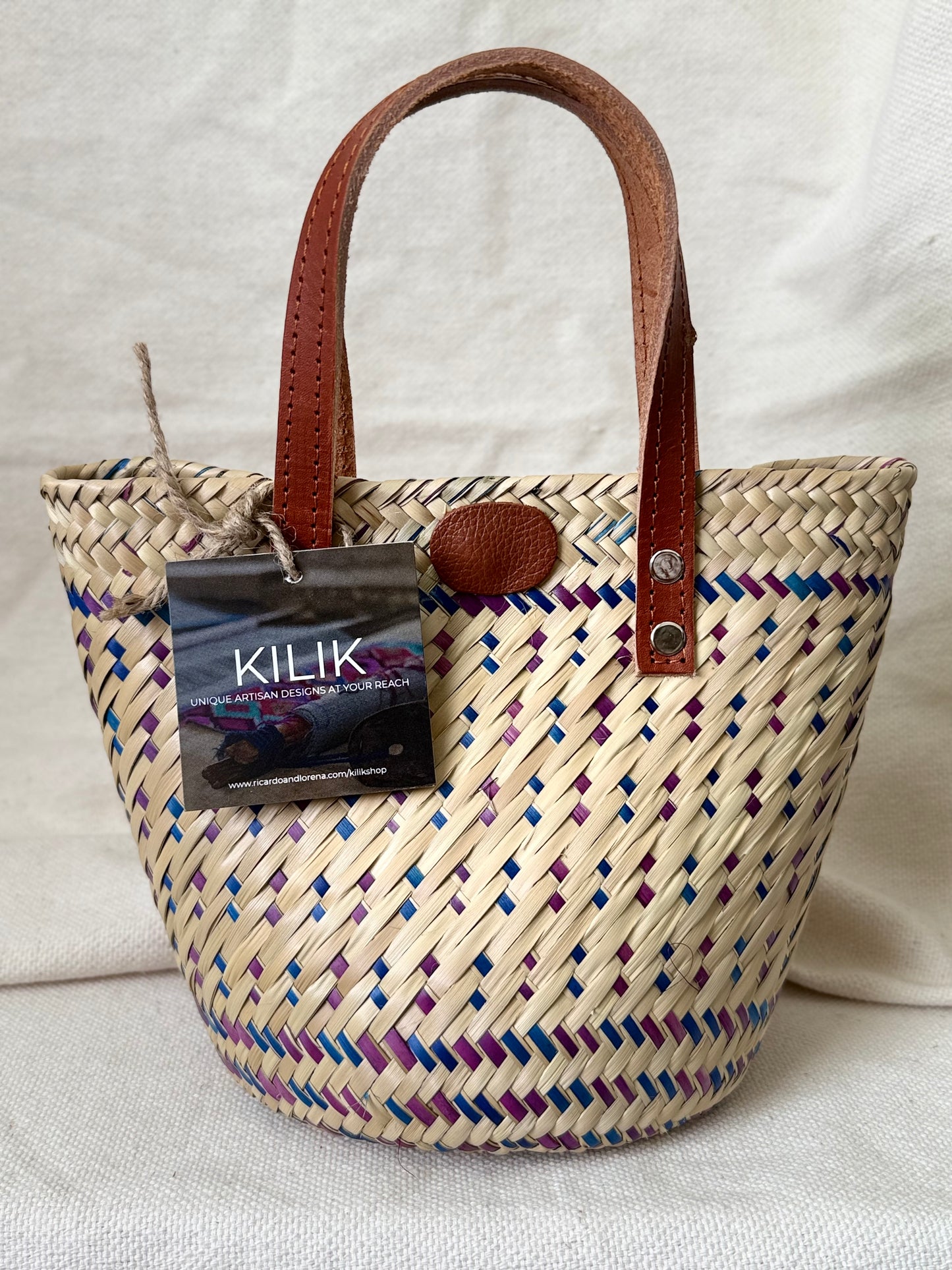Mini Palm Handbag - Multicolor Dot Design