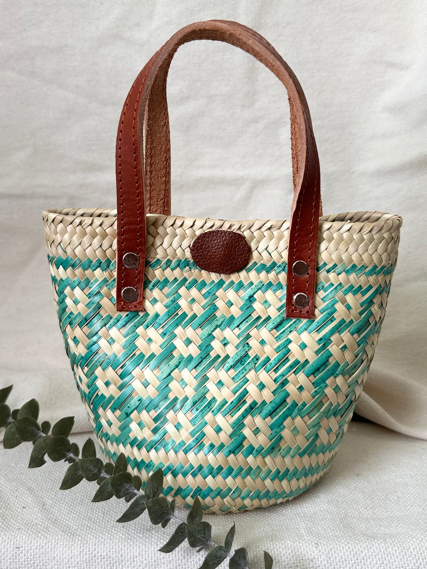 Mini Palm Handbag - Green Squares