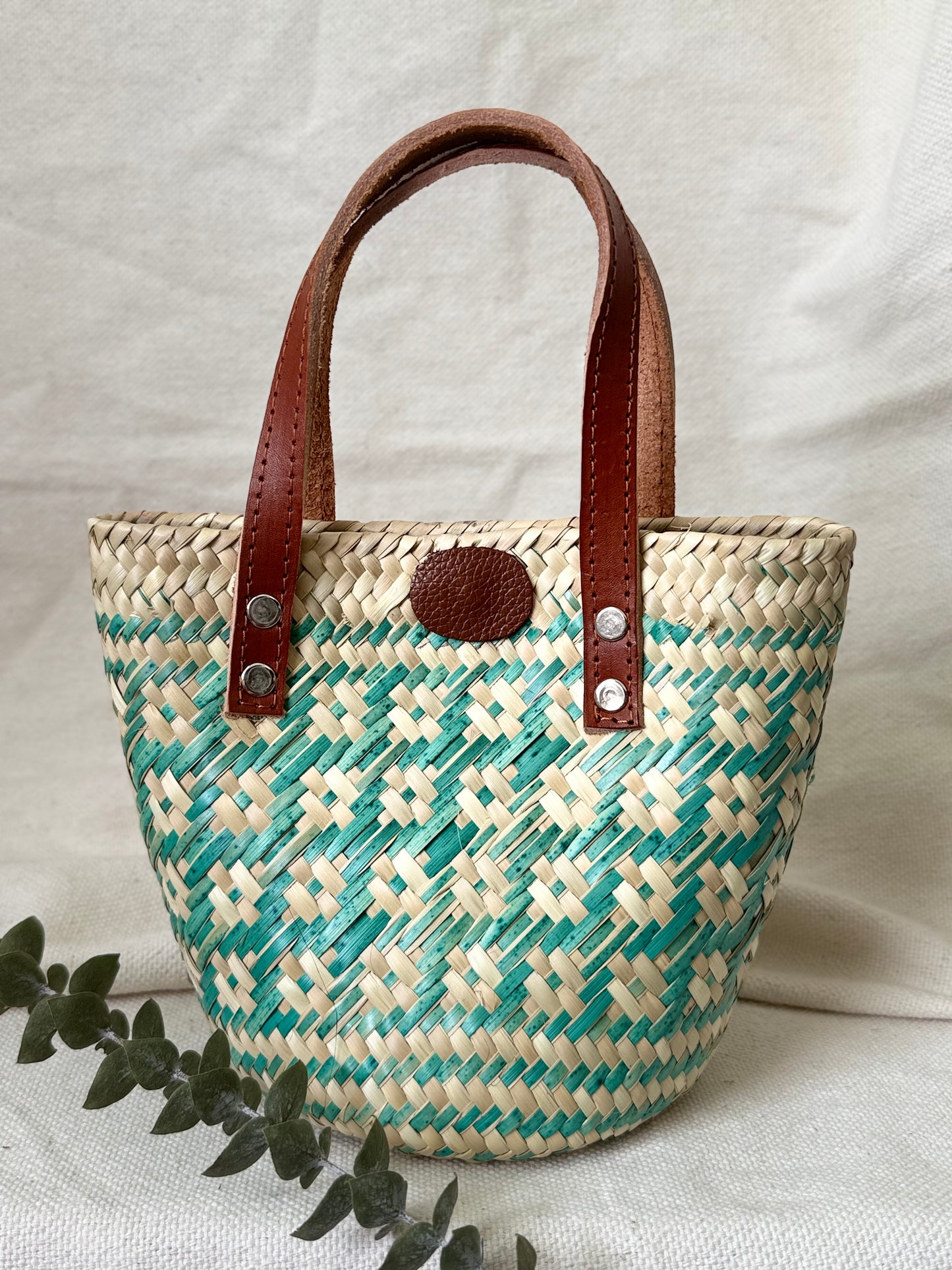 Mini Palm Handbag - Green Squares