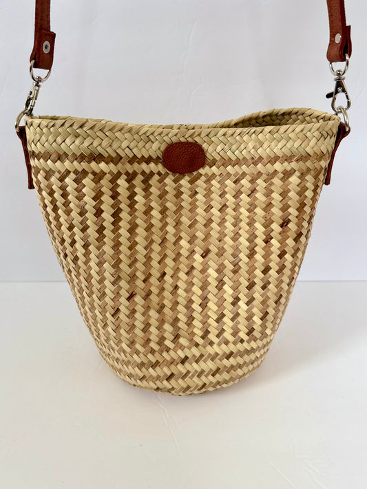 Handwoven Brown Palm Bag