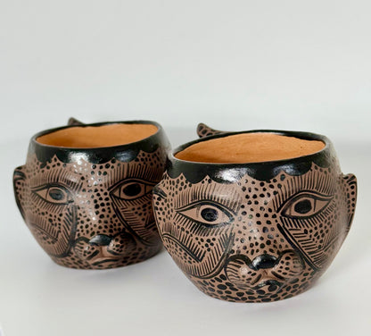 Terracota Jaguar Face Mug - Brown