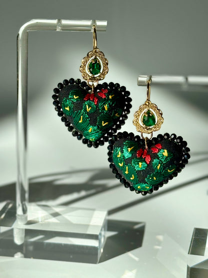 Nopal Embroidered Filigrana Earrings