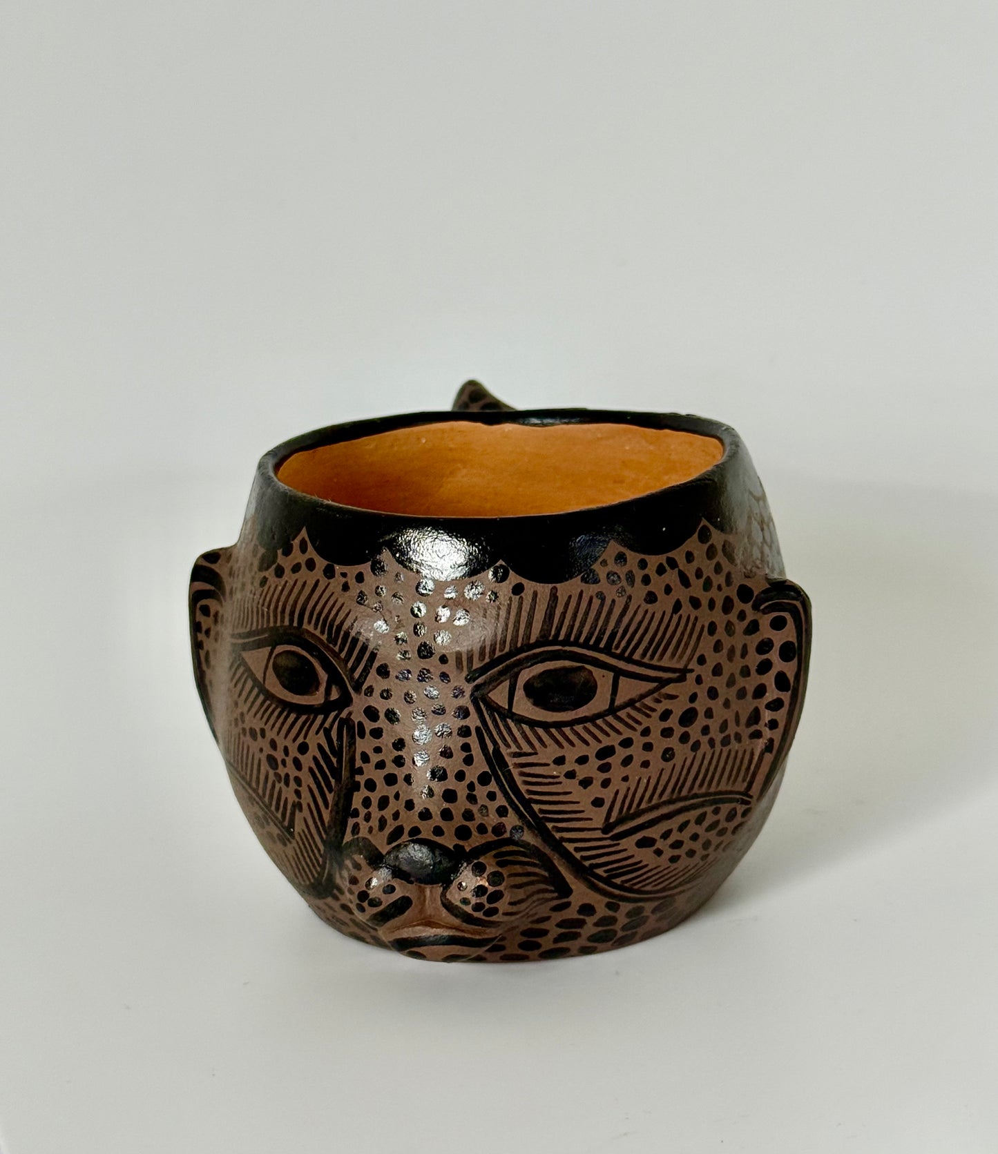 Terracota Jaguar Face Mug - Brown