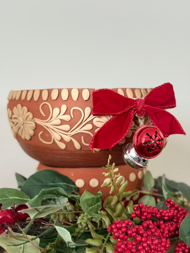 Intricately Designed Floral Vessel with Separate Base