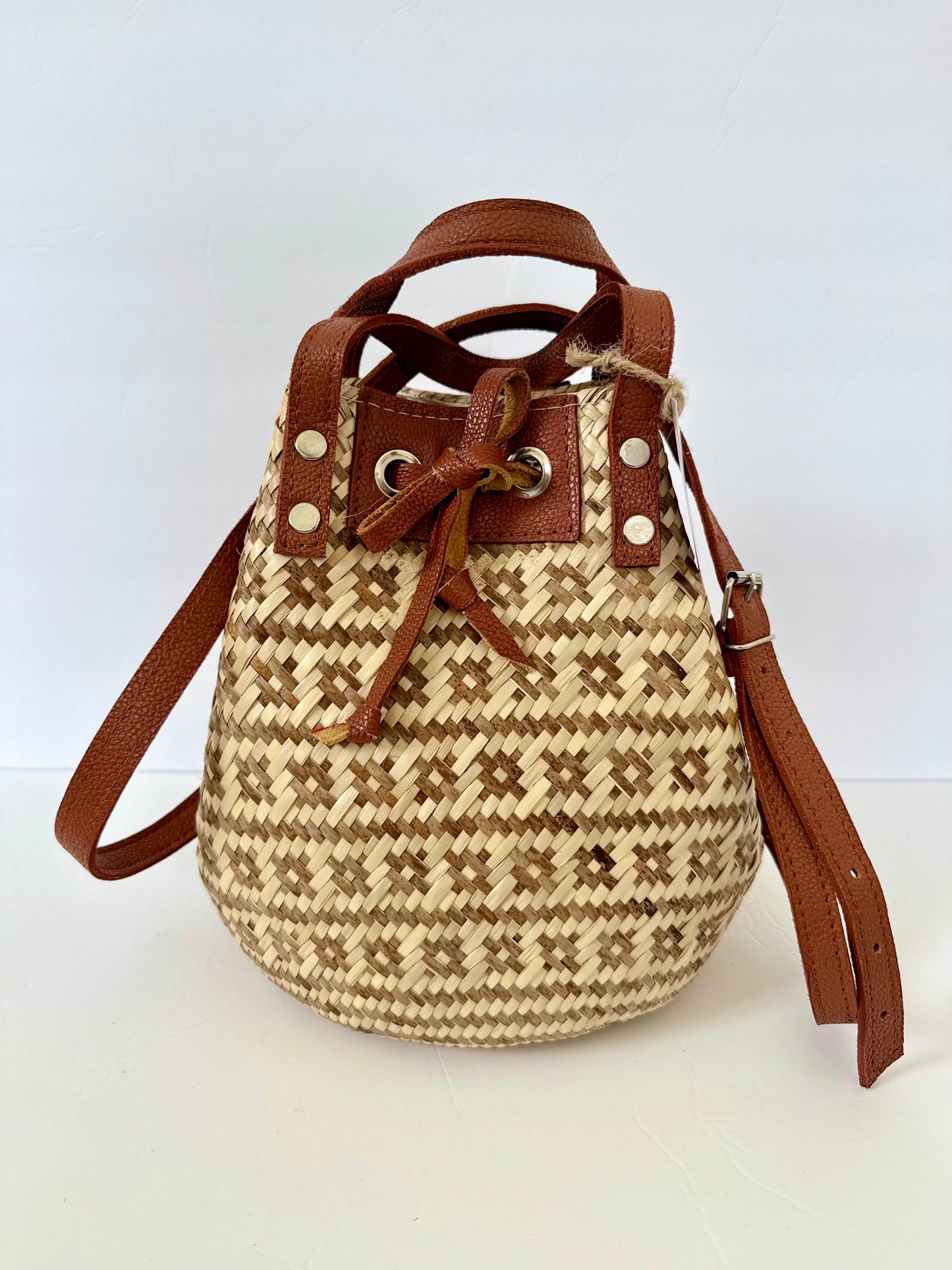 Palm Bucket Bag - Brown Pattern