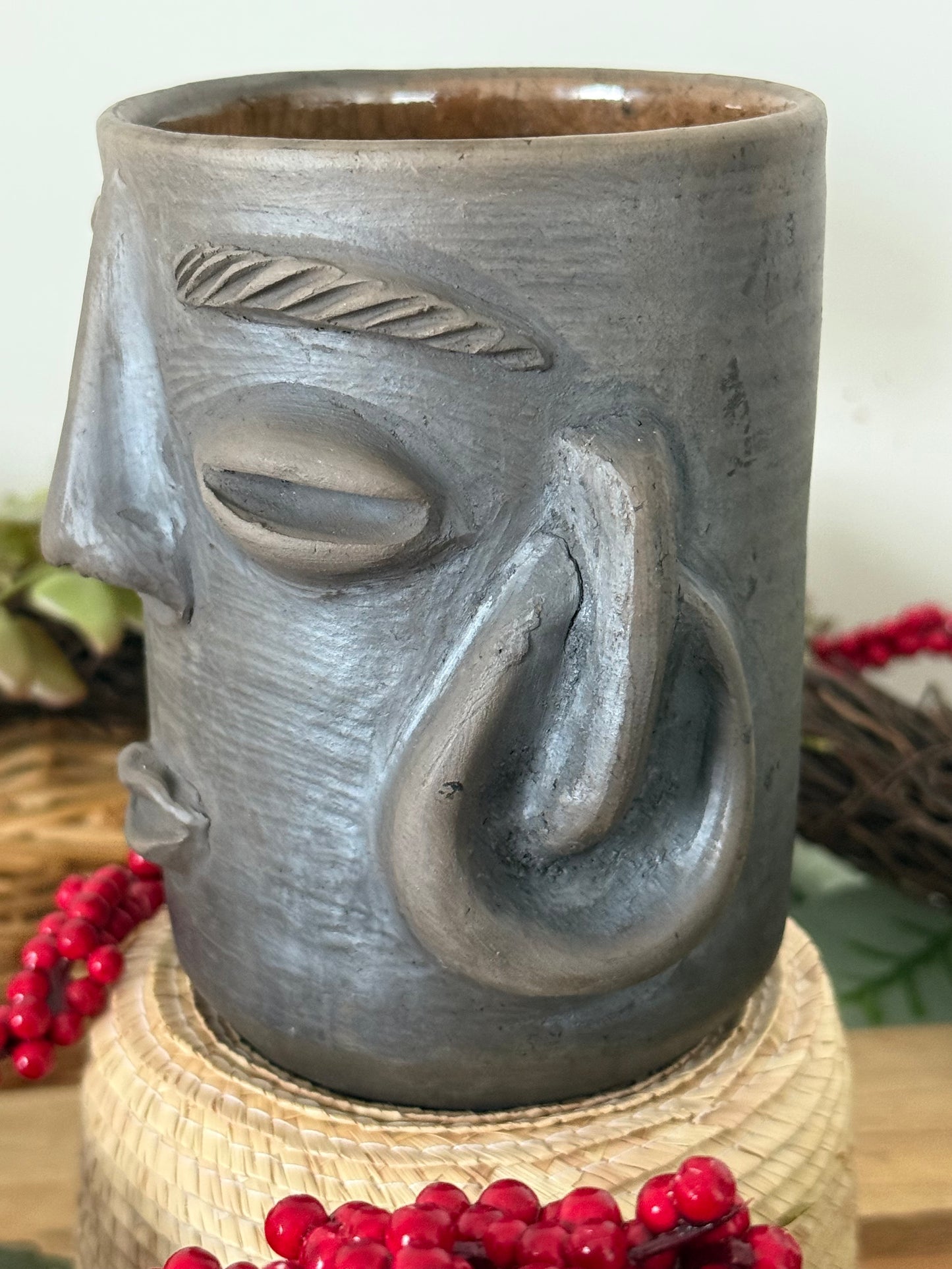 Carita Smoked Clay Mug - Hoops