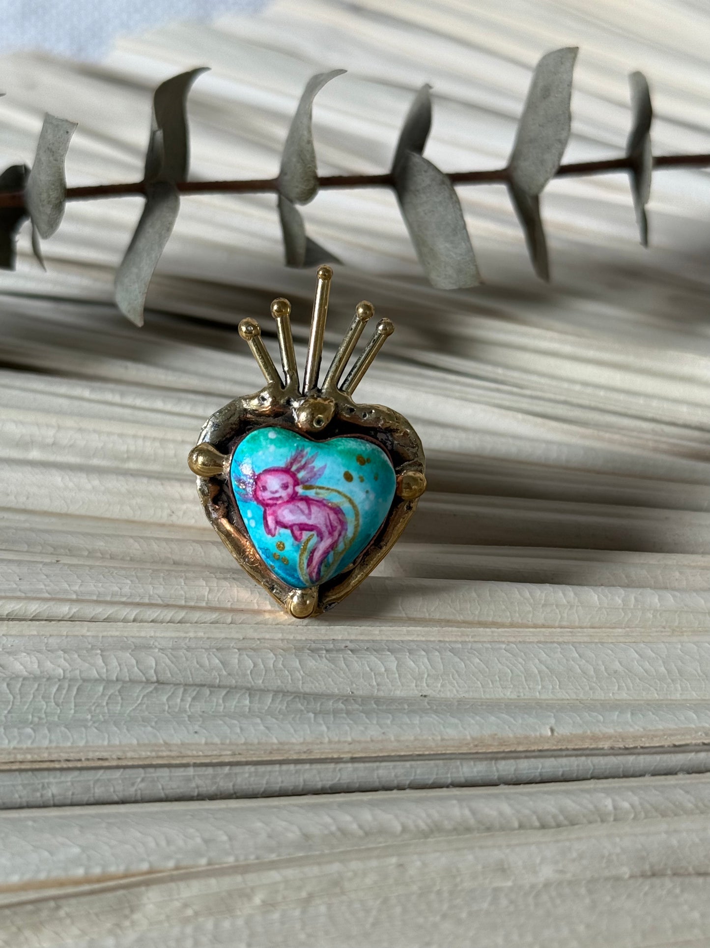 Axolotl Sacred Heart Ring 2