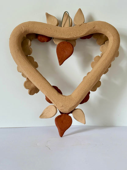 Floral 3D Clay Heart Wall Decor