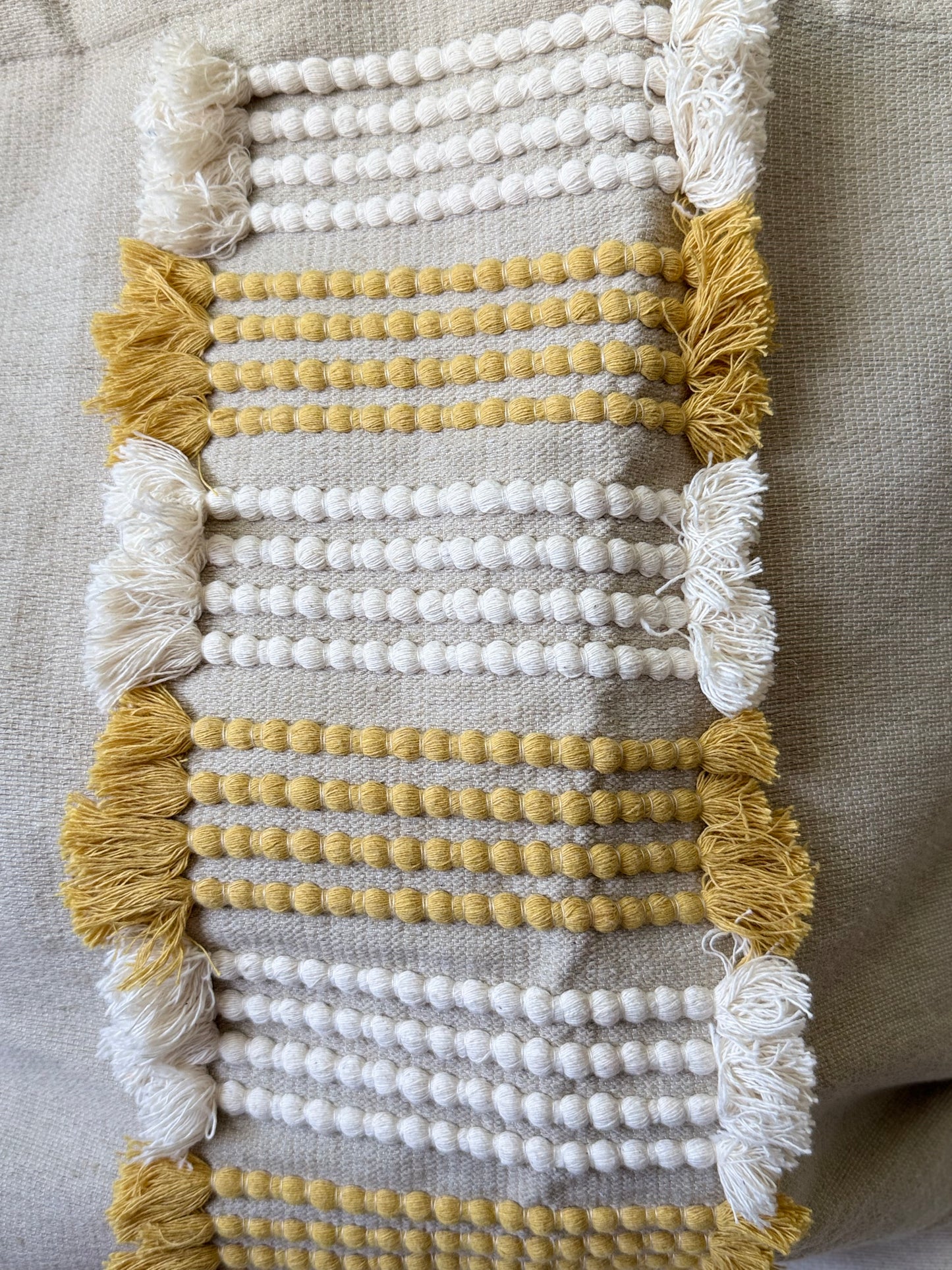 Large Textile Tote Bag - Yellow/White
