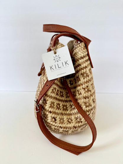 Palm Bucket Bag - Brown Pattern