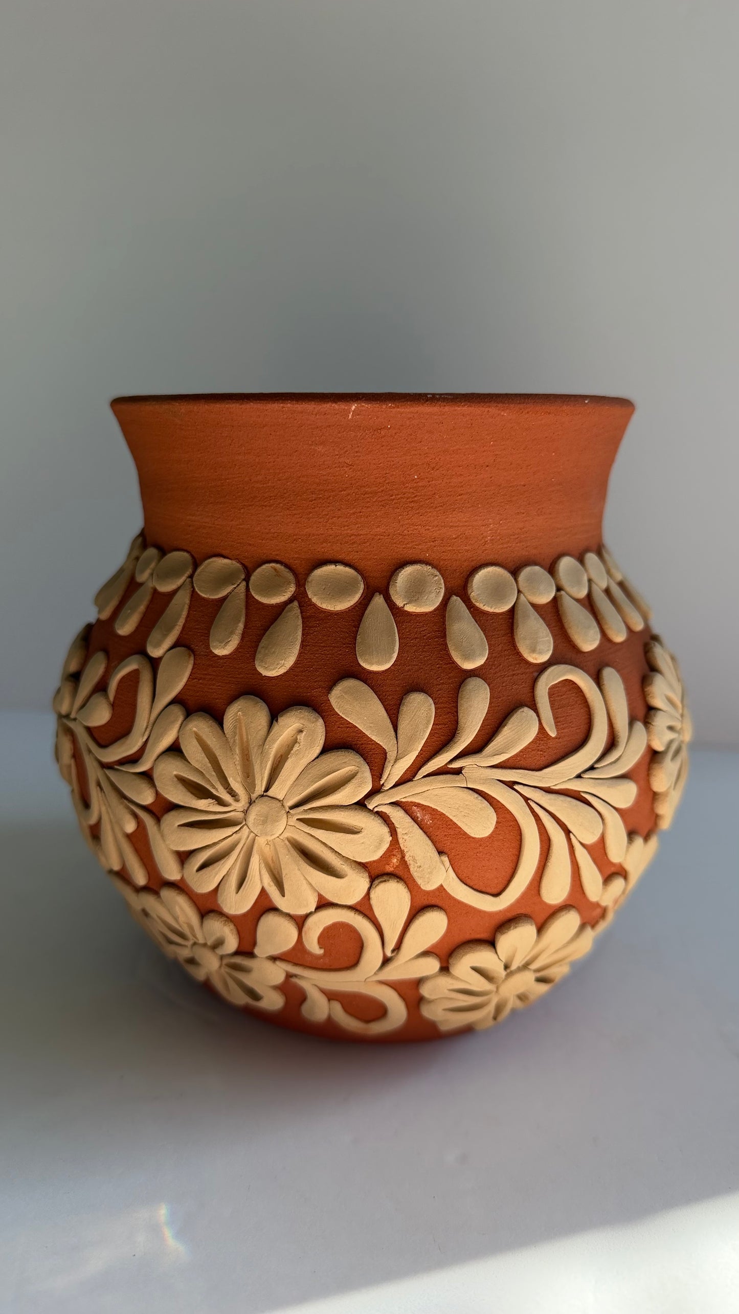 Intricate Clay Vase
