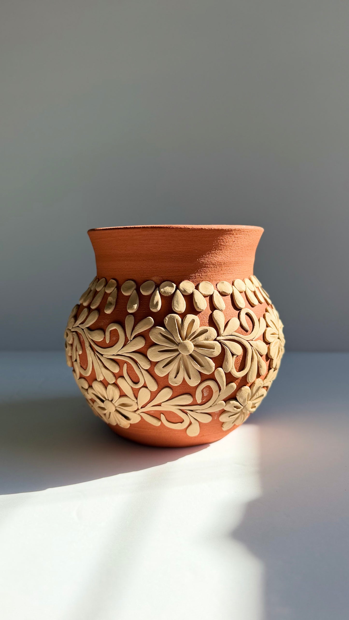 Intricate Clay Vase